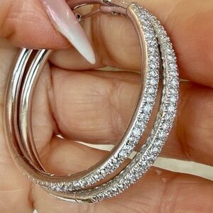 18 karat gold, and pave diamond Earrings